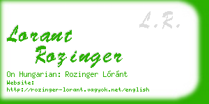 lorant rozinger business card