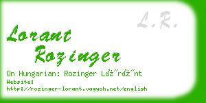 lorant rozinger business card